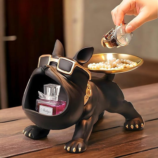Bulldog Storage Sculpture | Decorative Key Holder & Organizer